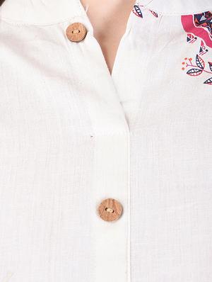 white rayon a-line kurta - 15148312 - Standard Image - 4