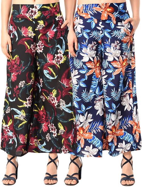 set of 2 printed flared palazzo - 15148315 - Standard Image - 1
