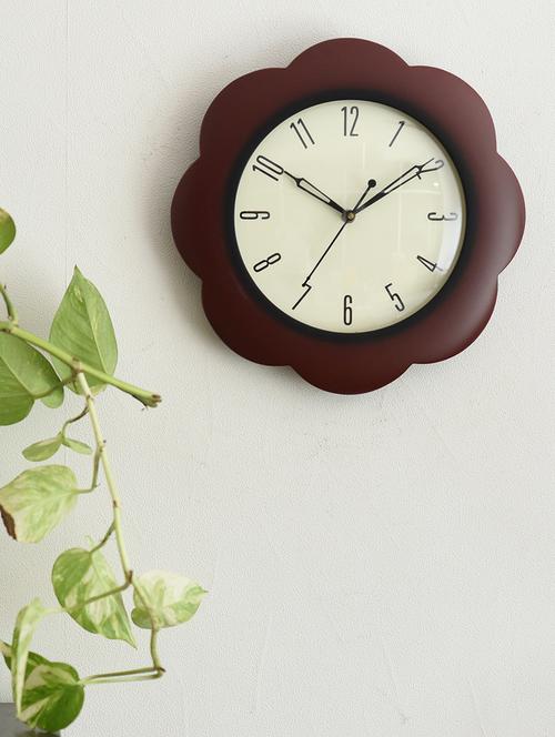 premium decorative analog brown round wooden wall clock - 15149195 - Very Small Image - 1