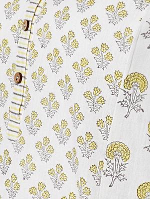 white cotton straight kurta - 15149719 - Standard Image - 4