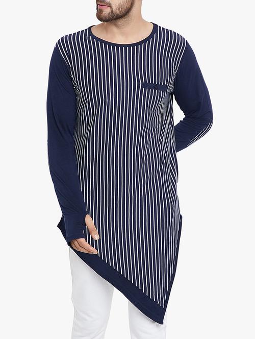 blue cotton asymmetric tshirt - 15149951 - Standard Image - 1