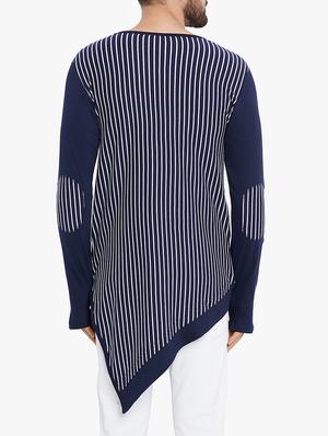 blue cotton asymmetric tshirt - 15149951 - Standard Image - 3