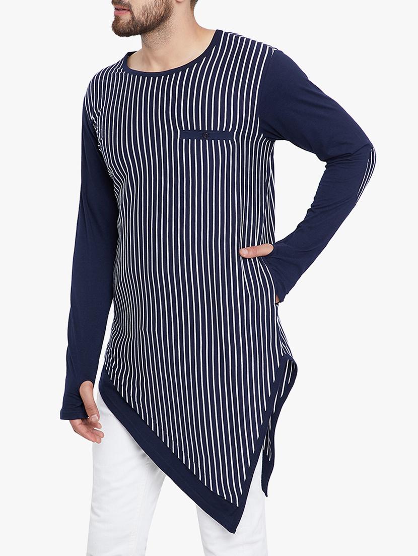 blue cotton asymmetric tshirt - 15149951 - Zoom Image - 2