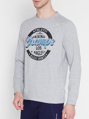 grey cotton chest print sweatshirt - 15151175 - Standard Image - 2