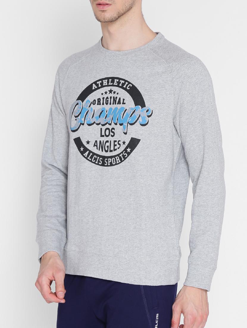 grey cotton chest print sweatshirt - 15151175 - Zoom Image - 2