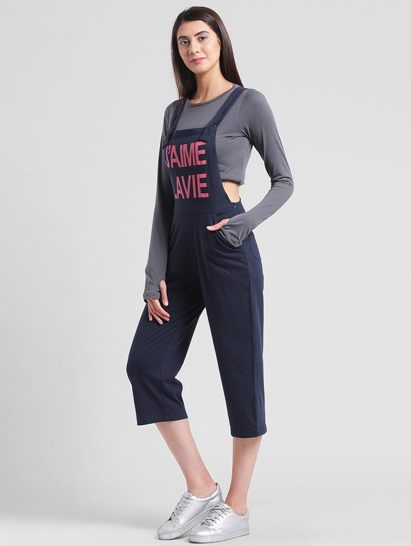 quirky text pocket detail dungaree - 15152492 - Zoom Image - 2