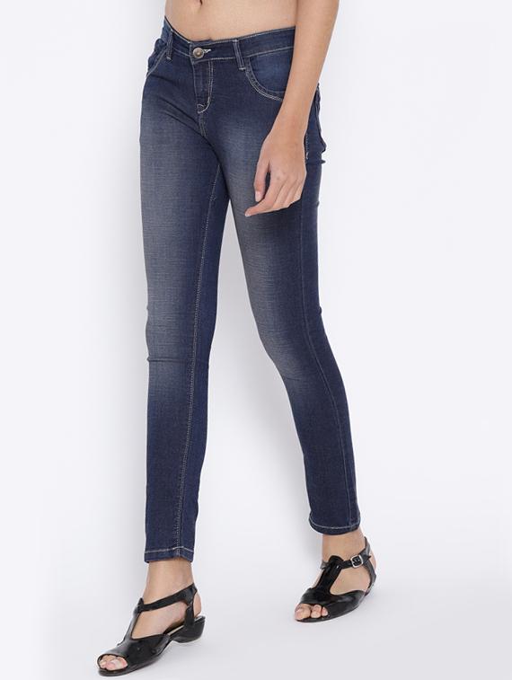 dark blue stone wash denim jeans - 15152921 - Zoom Image - 2