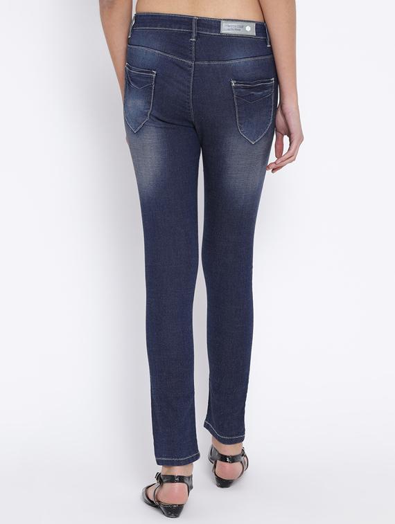 dark blue stone wash denim jeans - 15152921 - Zoom Image - 3