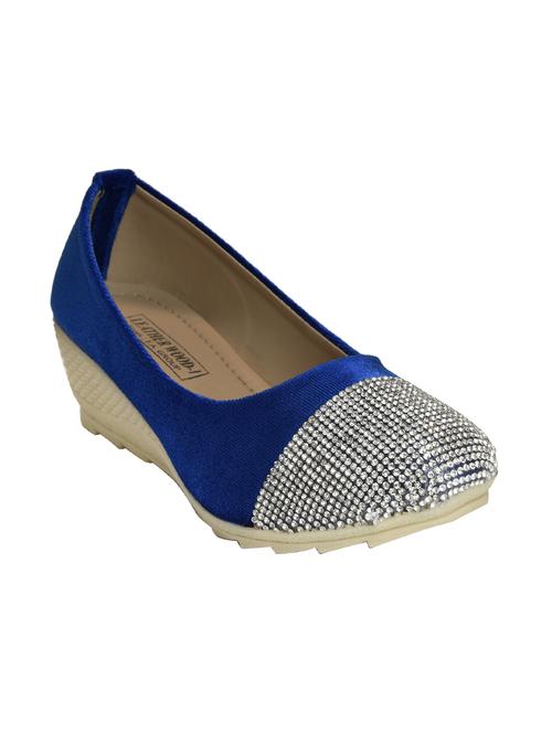 blue fabric heel wedges - 15153625 - Standard Image - 1