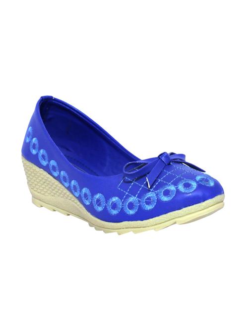 blue leatherette heel wedges - 15153635 - Standard Image - 1