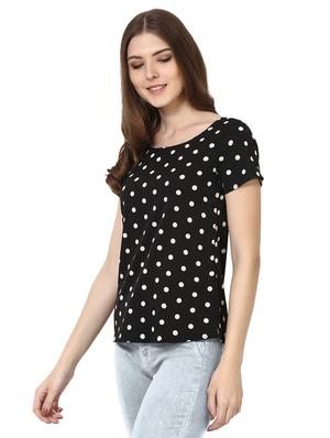 polka dot cut out back top - 15153778 -  Standard Image - 1