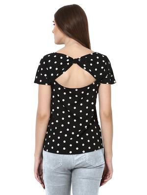 polka dot cut out back top - 15153778 - Standard Image - 3