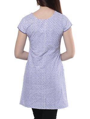 white cotton straight kurti - 15154024 - Standard Image - 3