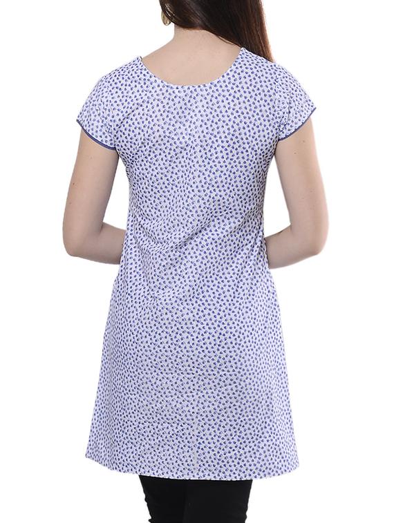 white cotton straight kurti - 15154024 - Zoom Image - 3
