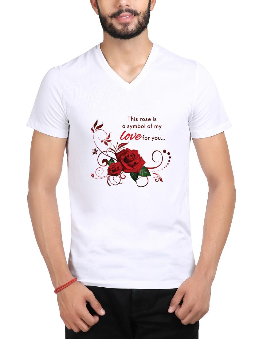 white cotton blend chest print tshirt - 15155282 - Zoom Image - 1