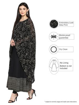 black georgette flared kurta - 15156041 - Standard Image - 2