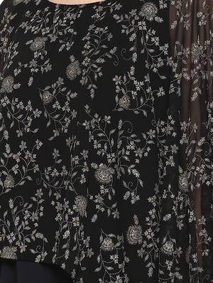 black georgette flared kurta - 15156041 - Standard Image - 5