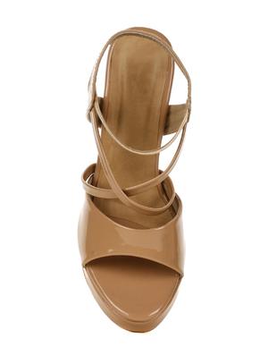 beige faux leather back strap sandals - 15157049 - Standard Image - 4