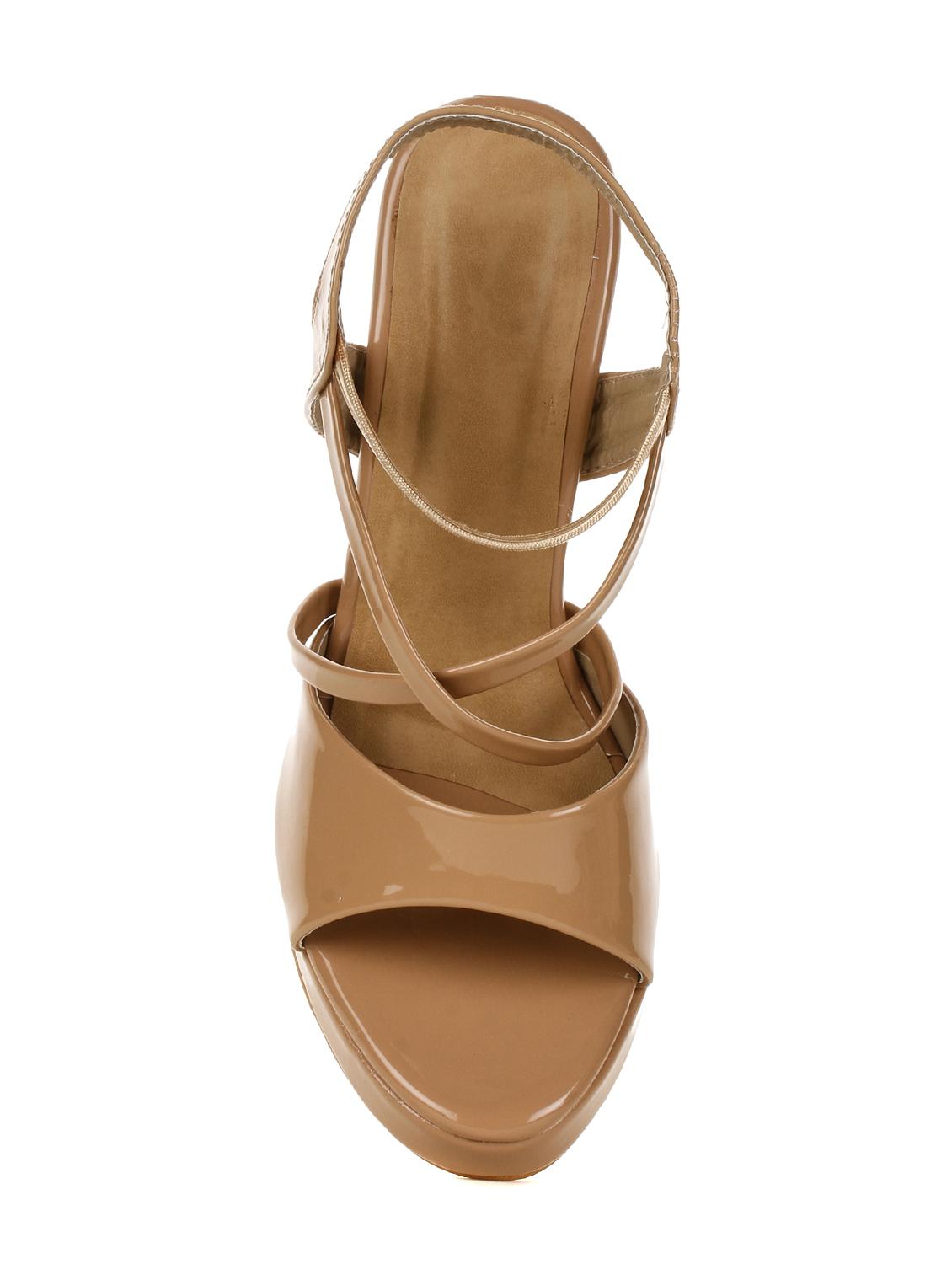beige faux leather back strap sandals - 15157049 - Zoom Image - 4
