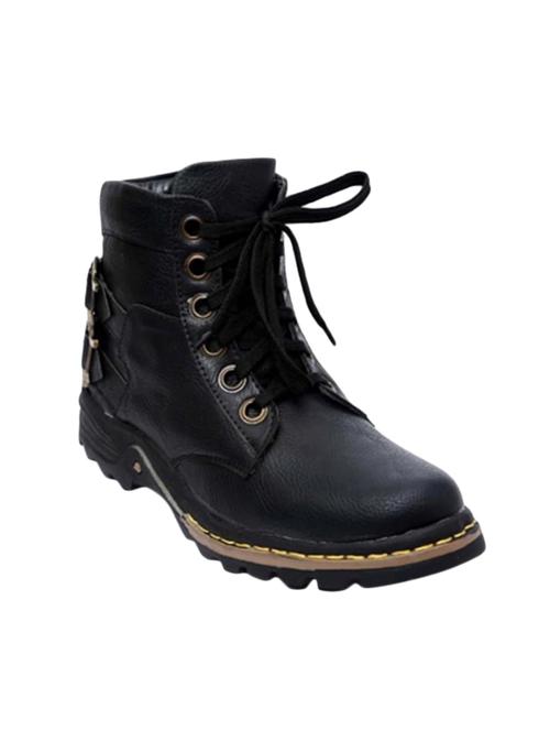 black leatherette high ankle boot - 15159254 - Standard Image - 1