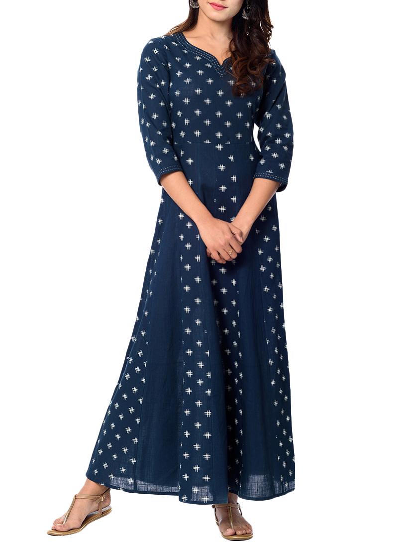 anarkali geometrical kurta - 15159484 - Zoom Image - 1