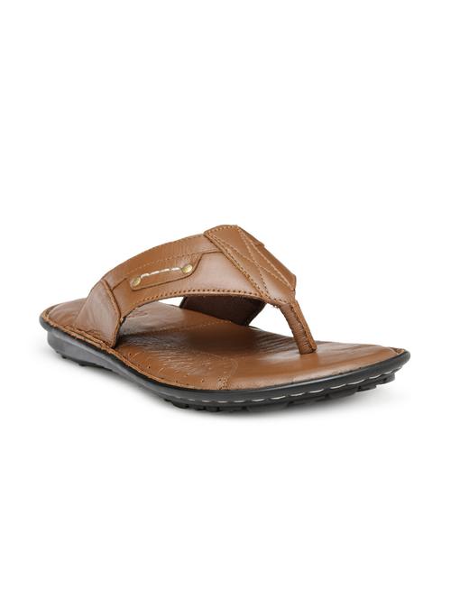 tan Leather toe separator slipper - 15160241 - Standard Image - 1