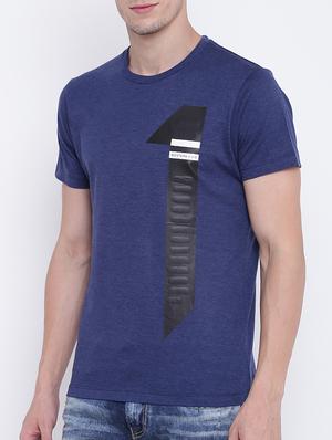 blue cotton front print t-shirt - 15161155 - Standard Image - 2