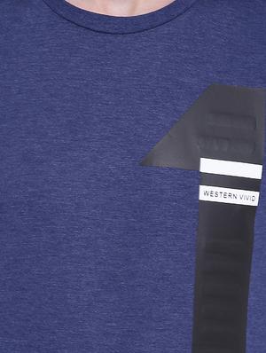 blue cotton front print t-shirt - 15161155 - Standard Image - 4