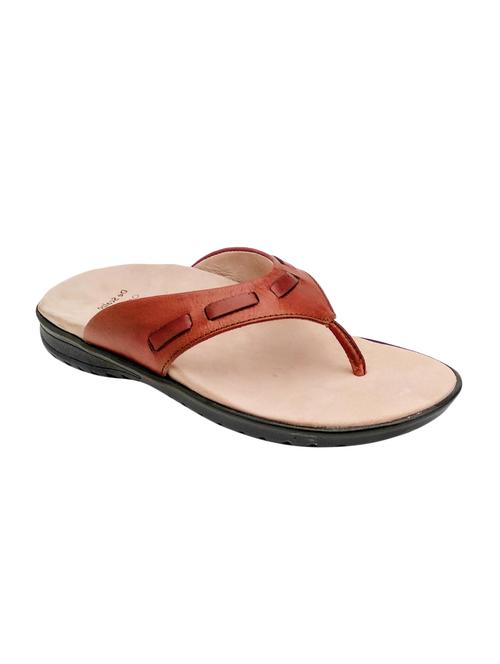 brown Leather toe separator slipper - 15161450 - Very Small Image - 1