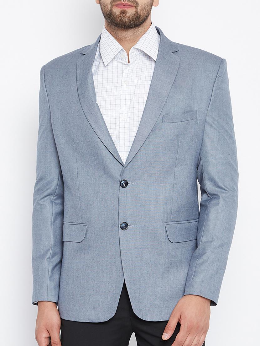 blue poly wool formal blazer - 15162091 - Zoom Image - 1