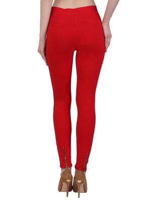 red cotton jeggings - 15162447 - Standard Image - 3