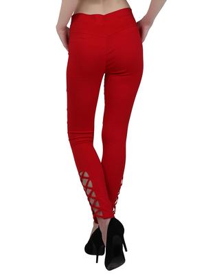 red cotton jeggings - 15162451 - Standard Image - 3