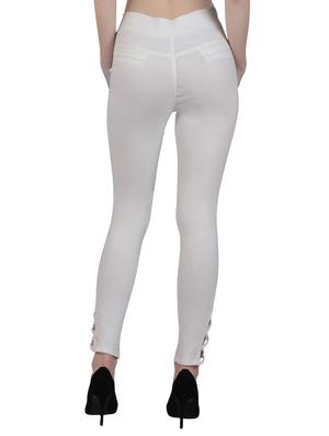white cotton lycra jeggings - 15162456 - Standard Image - 3