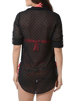black polyester coverup - 15163280 - Standard Image - 3