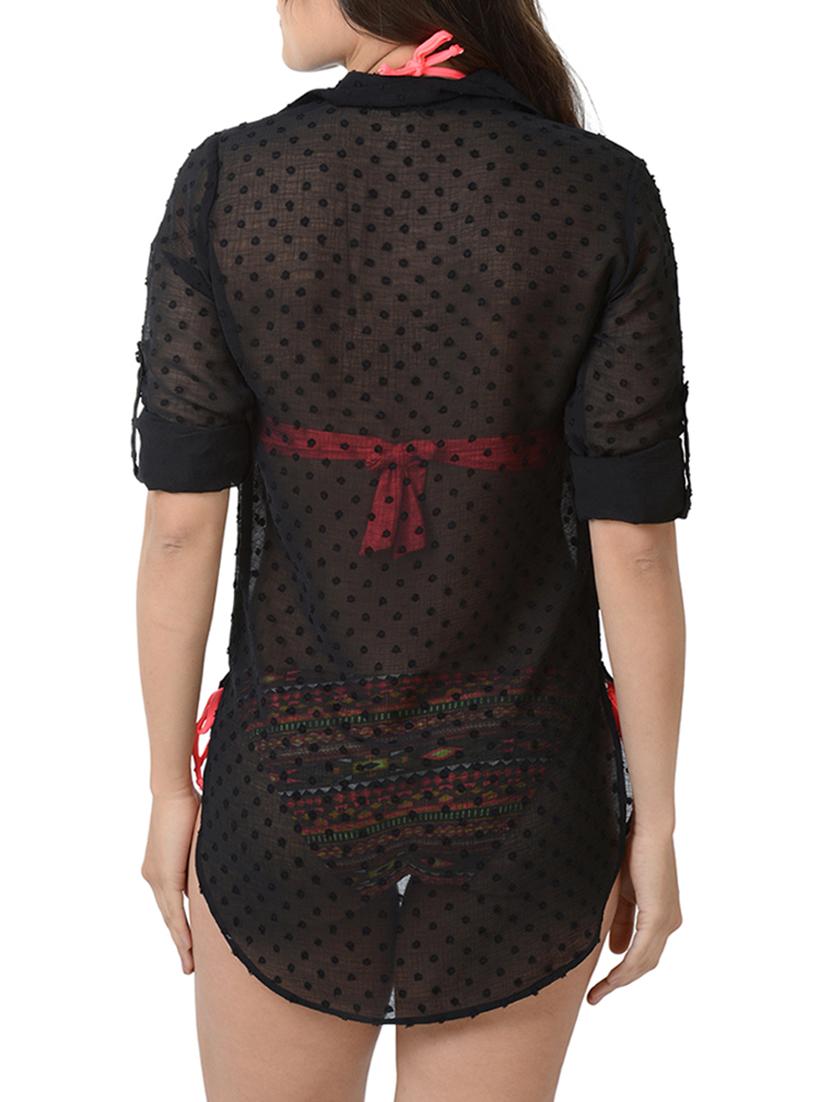 black polyester coverup - 15163280 - Zoom Image - 3
