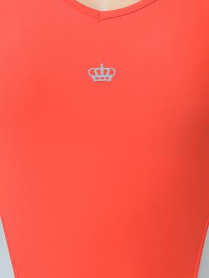 orange nylon color block monokini - 15163290 - Standard Image - 4