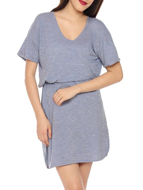 blue cotton blouson dress - 15163490 - Very Small Image - 1