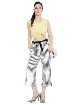 white printed crepe palazzo - 15163587 - Standard Image - 5