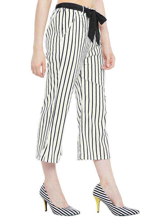 white printed crepe palazzo - 15163587 - Zoom Image - 2