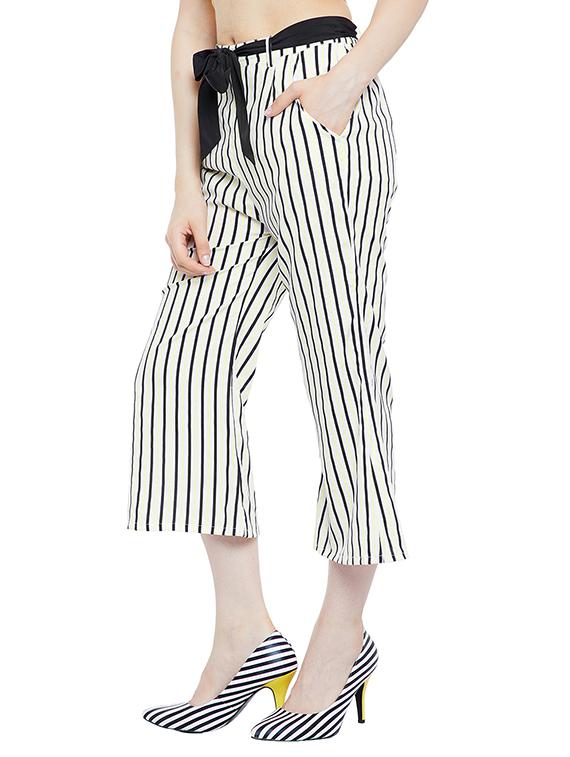 white printed crepe palazzo - 15163587 - Zoom Image - 3