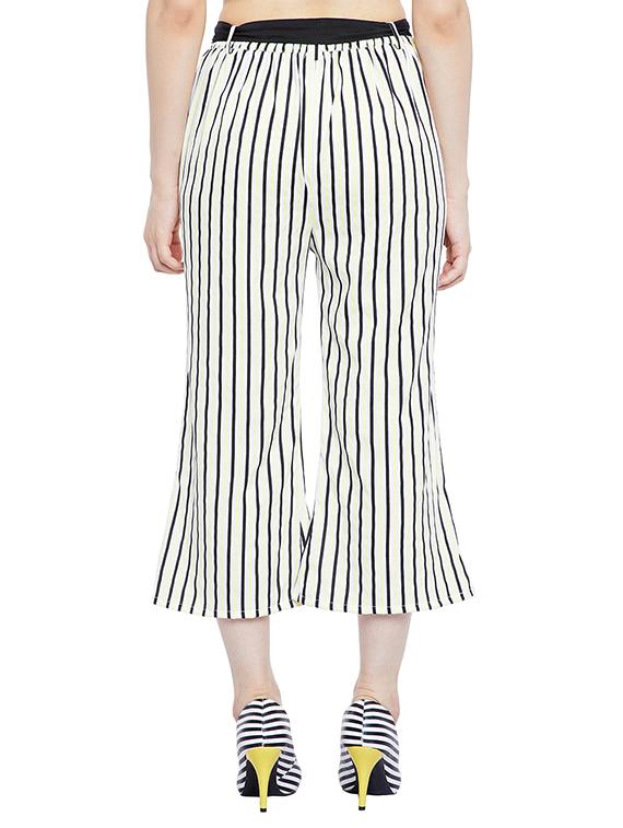 white printed crepe palazzo - 15163587 - Zoom Image - 4