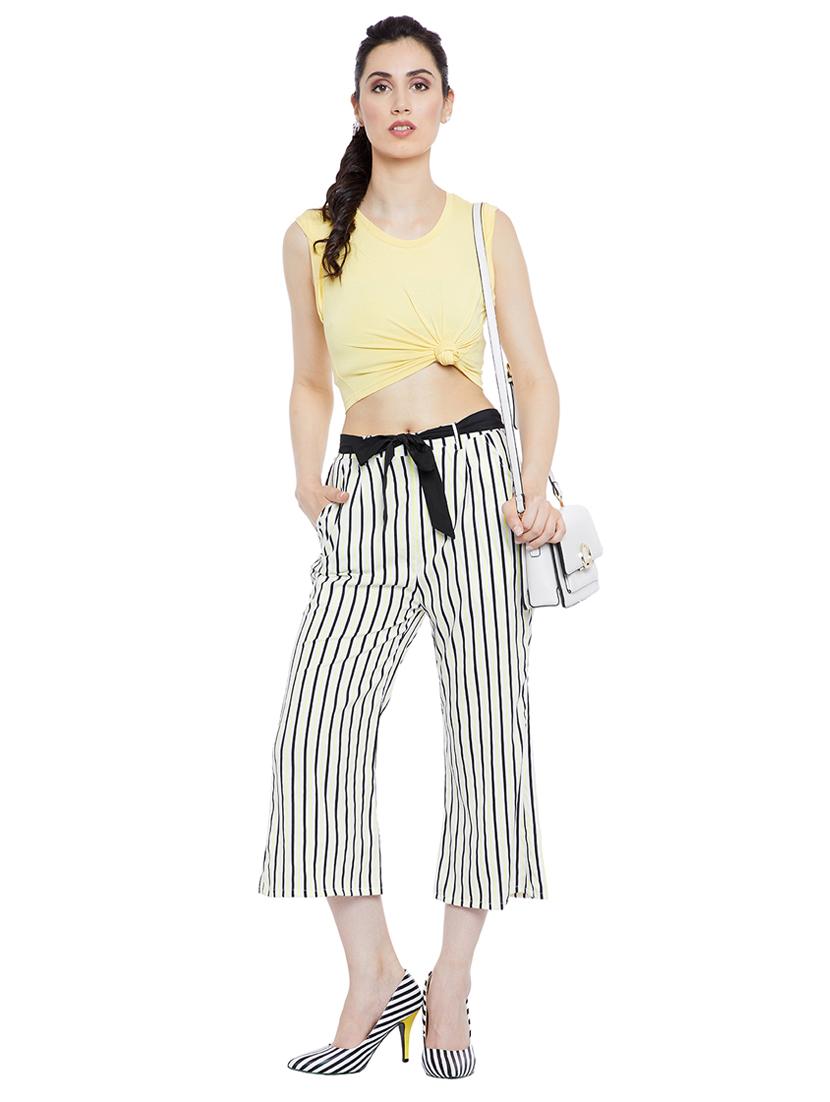 white printed crepe palazzo - 15163587 - Zoom Image - 5