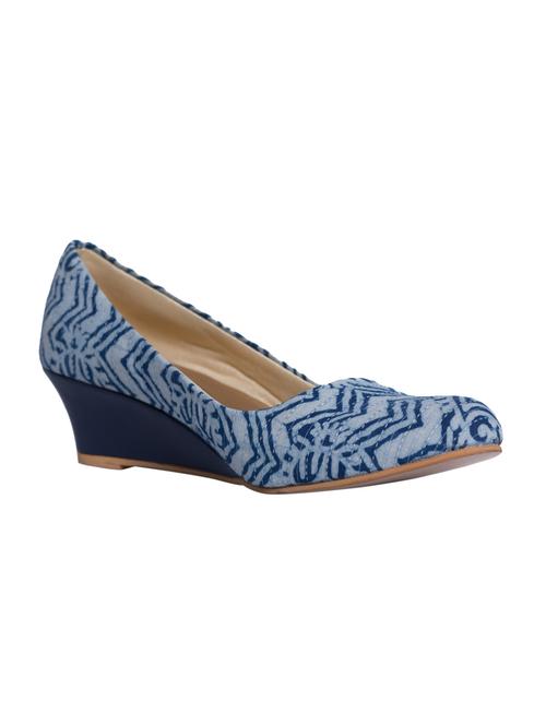 blue slip on wedge - 15163640 - Standard Image - 1