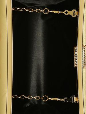 gold leatherette box clutch - 15164981 - Standard Image - 3