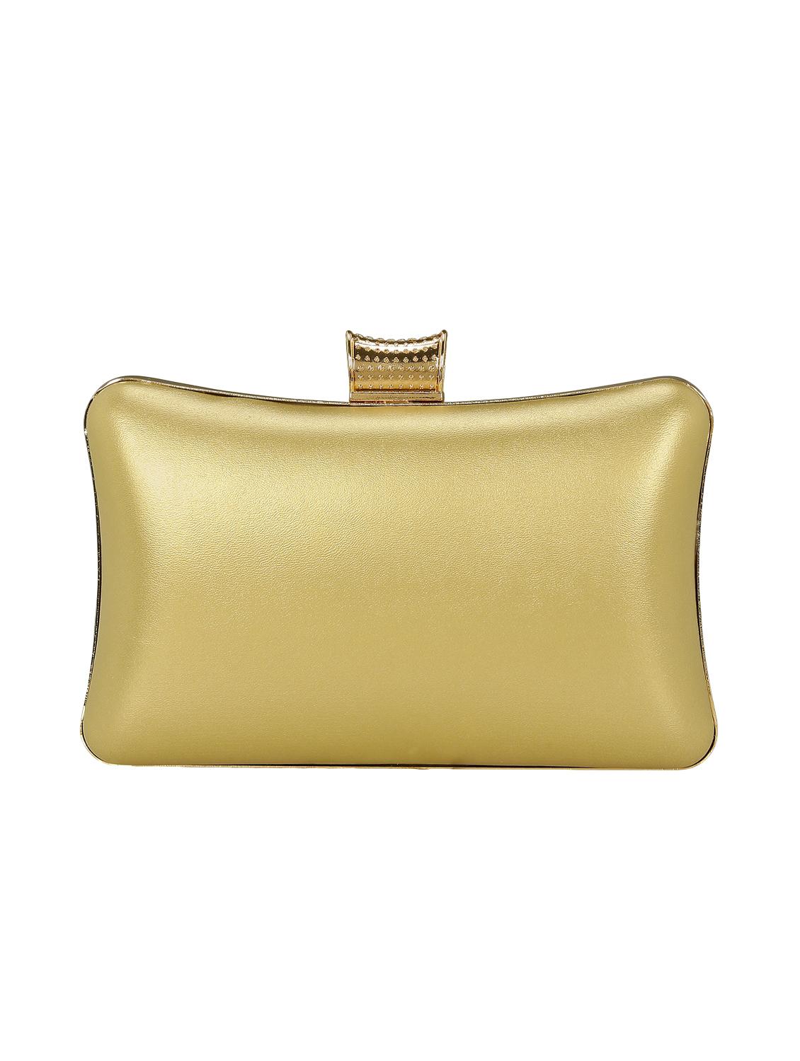 gold leatherette box clutch - 15164981 - Zoom Image - 2