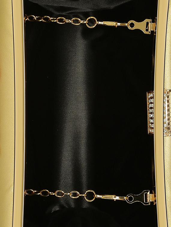 gold leatherette box clutch - 15164981 - Zoom Image - 3