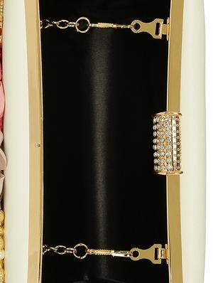 white leatherette box clutch - 15164985 - Standard Image - 3