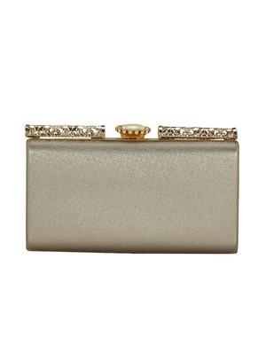 metallic leatherette box clutch - 15164986 - Standard Image - 2