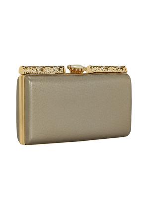 metallic leatherette box clutch - 15164986 - Standard Image - 4