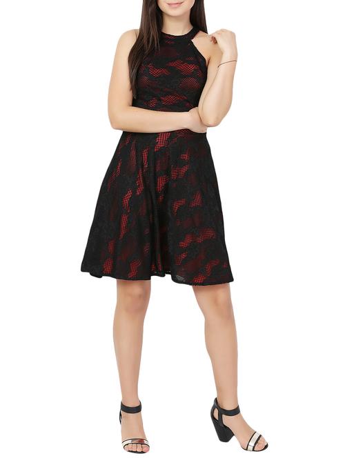 black net fit & flare dress - 15165479 - Very Small Image - 1